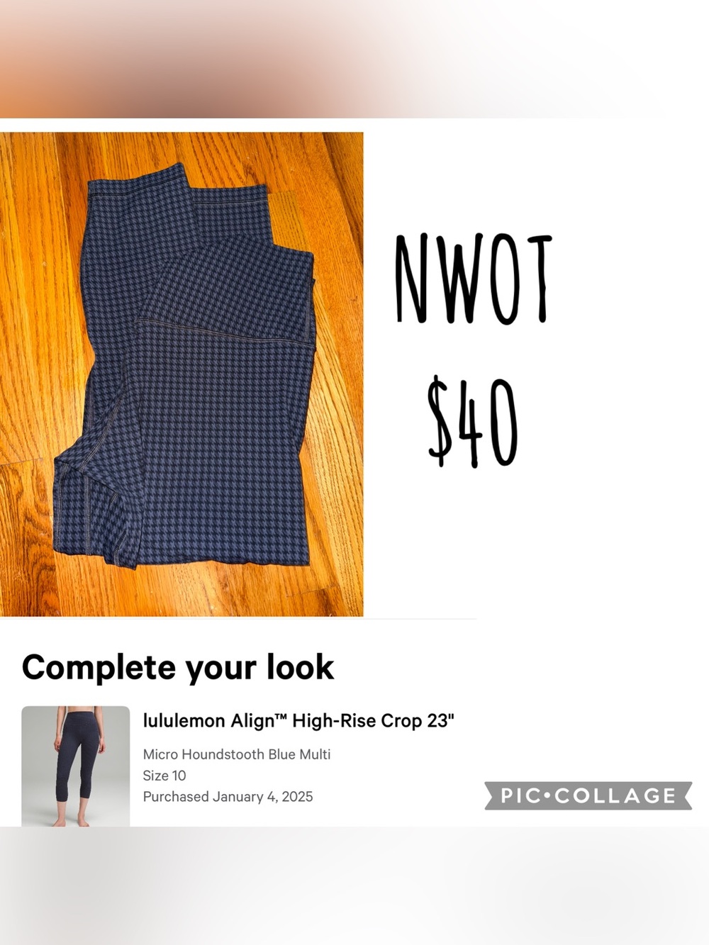 lululemon Align High-Rise Crop 23" Micro Houndstooth Blue Multi
